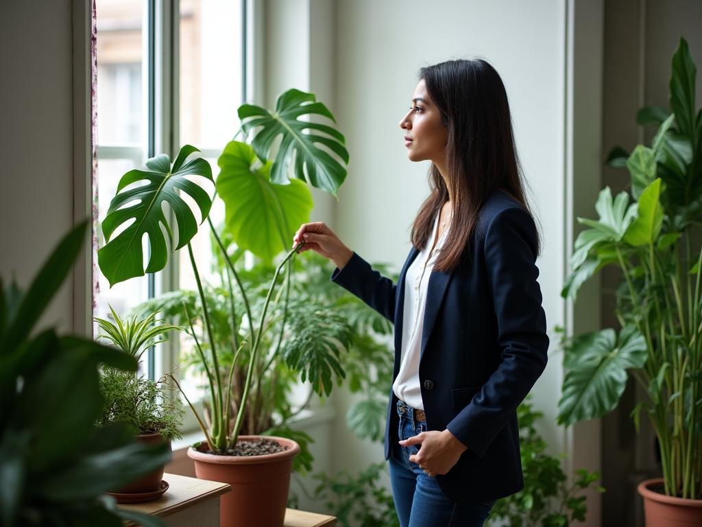 Thriving houseplants in modern apartment with Steadmarka specialist