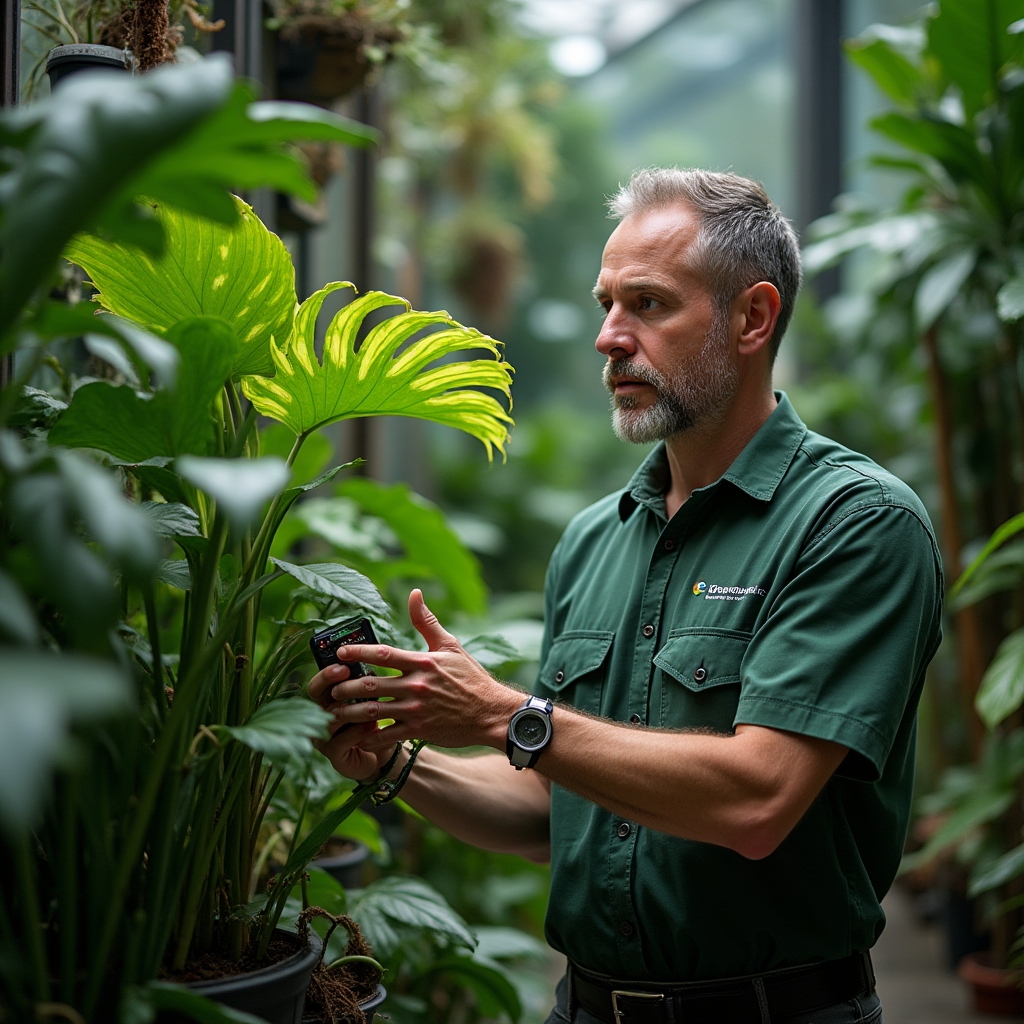Steadmarka specialist caring for rare plant collection