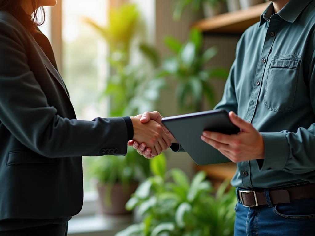 Steadmarka service guarantee handshake with client